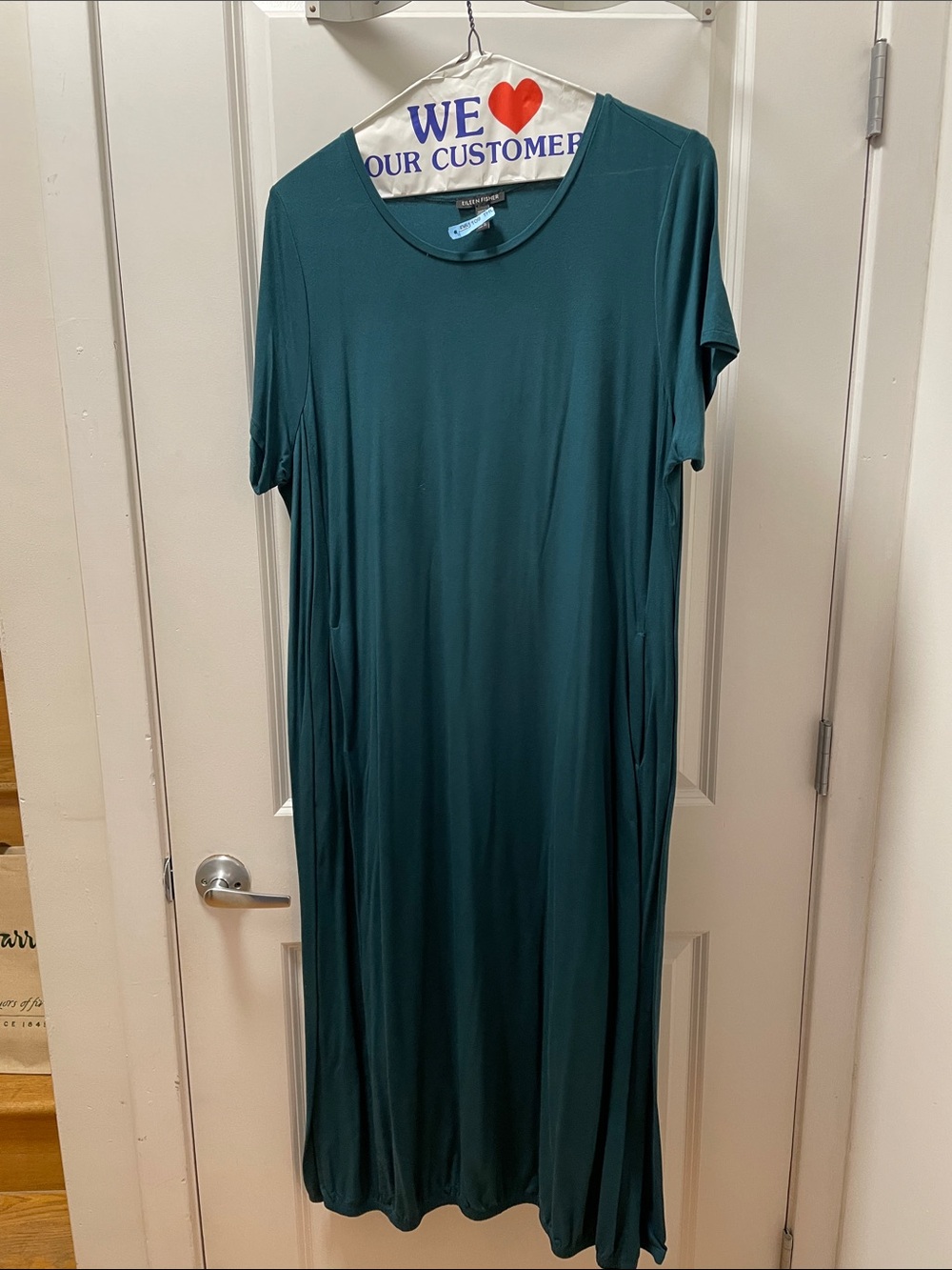 Eileen Fisher Teal Short Sleeve Maxi Dress